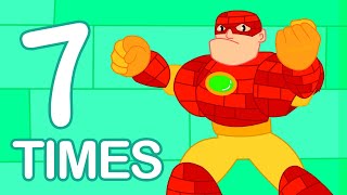 7 Times Table Song with Super Heroes  Multiplication Song for Kids  Learn Math for Preschoolers [upl. by Olav]