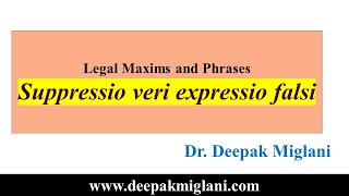 Suppressio veri expressio falsi  Learn Legal Maxims and Phrases [upl. by Mathew421]