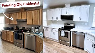 How to Paint Old Kitchen Cabinets  Save Yourself 1000s  Builds by Maz [upl. by Staci]