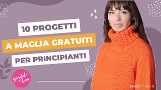 🧶 10 progetti a maglia gratuiti per principianti 🥢 [upl. by Jone]