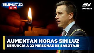 Apagones Ecuador Noboa declara feriado y establece horario de corte de luz  Televistazo en vivo [upl. by Eppesuig740]