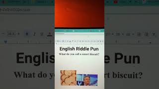 English Riddle Pun What do you call a smart biscuit [upl. by Ecinaj]