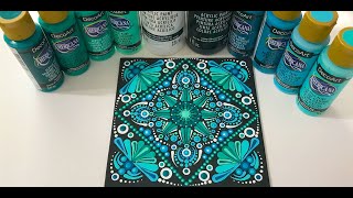 How to paint a Dot Mandala on a 6x6 Inch Canvas  Video 377 [upl. by Nednal337]