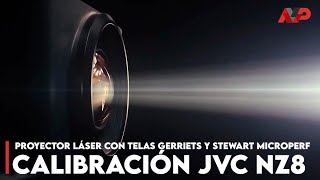 Calibración profesional de proyector láser JVC NZ8 con telas Gerriets y Stewart [upl. by Jude]