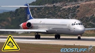 SAS  quotMaddogquot MD82  Takeoff with ALMIGHTY Engine Sound [upl. by Bernt]