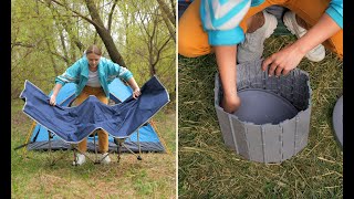 Folding toilet amp silicone teapot 🏕️🚽🍵 Camping gadgets [upl. by Lowndes]