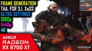 RX 6700 XT  God of War Ragnarok  4K 1440p 1080p Ultra Settings  FSR 31 XeSS TAA Benchmarks [upl. by Mascia]