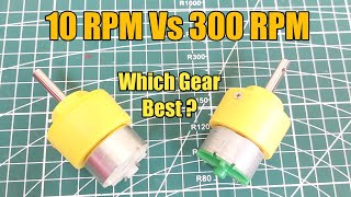 10RPM vs 300RPM Normal Gear Motor Comparison video Which One is Powerful [upl. by Ecirtac68]