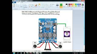 XHM314 Bluetooth Digital Power Amplifier Board XHM314Amplifier connection [upl. by Steady]