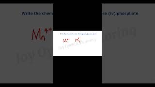 A chemistry tutorial on how to write the chemical formula of manganese iv phosphate chemistry [upl. by Asereht]