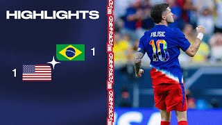 USMNT vs Brazil  Highlights  June 12 2024 [upl. by Laefar]