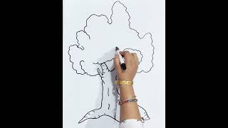 Tree 🌳 drawing art craetivity ExerciseCulture painting viralshort sketchi [upl. by Ila]