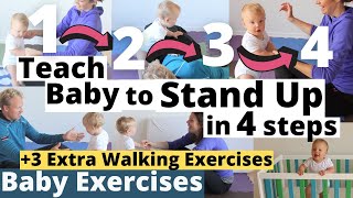 How to teach your baby to STAND UP and WALK ★ 912 months ★ Baby Exercises Activities amp Development [upl. by Melise]