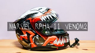 【アイテム紹介】初のHJCヘルメット『MARVEL RPHA 11 VENOM 2』をゲット [upl. by Attiuqaj]