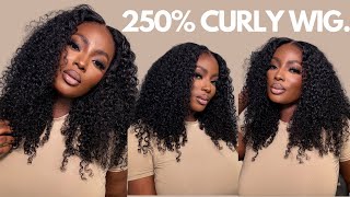 250 DENSITY IS FIRE🔥 BEGINNER FRIENDLY BEST CURLY WIG EVER  DETAILED INSTALL  FT WIGGINS HAIR [upl. by Mei]