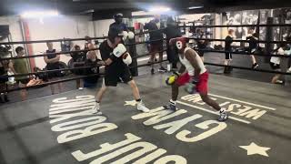 Sparring 47kg v 52kg youth sparring QLD slomo last round [upl. by Nnyleahs]