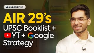 AIR 29’s UPSC Booklist and Youtube Strategy for Top 50 IASIFS Rank [upl. by Nolava]