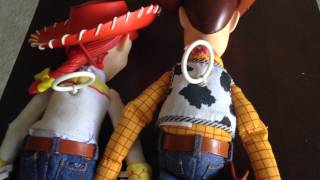 Toy Story Woody amp Jessie Jesse Pull String Talking Dolls Thinkway Toys 16quot VIDEO Too Cute [upl. by Ydisac]