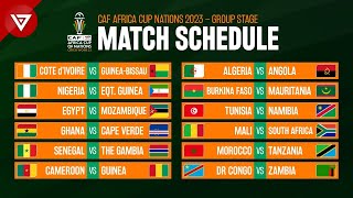 Match Schedule CAF Africa Cup of Nations 2023 Group Stage [upl. by Assadah60]