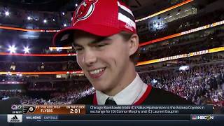 Nico Hischier Interview After Being Drafted First Overall by Devils [upl. by Assiron576]