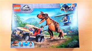 LEGO Jurassic World 76941 Carnotaurus Dinosaur Chase  Review UNBOXING LEGO SPEED BUILD 2021 AFOL [upl. by Derriey]