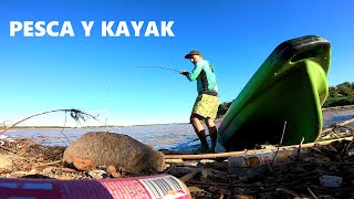 PESCA EN KAYAK RECORRIENDO LUGARES PESCA URBANA KAYAK FISHING 2022 [upl. by Venuti]