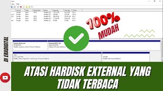 Cara mengatasi hardisk eksternal tidak terbaca di windows [upl. by Dranek286]