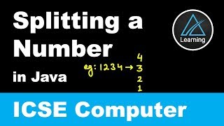 Splitting a number into digits in Java  ICSE Class 10 Computer [upl. by Arrac]