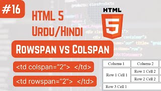 Rowspan and Colspan in HTML5 Tables   UrduHindi [upl. by Hestia]