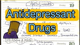 Antidepressant Drugs Psychopharmacology Mental health nursing [upl. by Johansen]