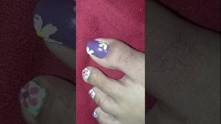 Easy Toe Nail Art💜 shorts youtubeshorts nailart naildesign viralvideo trending fashion nails [upl. by Melamie]