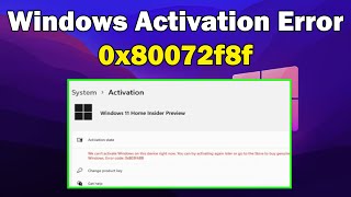 how to Fix Activation Error Code 0x80072f8f on Windows 10 amp 11 [upl. by Scherle]