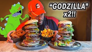 Trying To Eat TWO Belgian quotGodzillaquot Burger Challenges at Plein 12 in Dilbeek Belgium [upl. by Zonda]