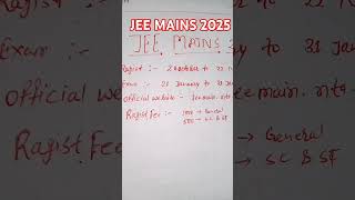 JEE mains 2025 ragistration date announced Mission JEE 2025 jeemains  jee jeeaspirants [upl. by Aniela630]