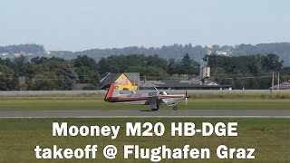 Mooney M20 takeoff  Flughafen Graz  HBDGE [upl. by Hanna]