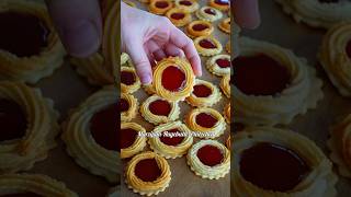 MarzipanHagebuttePlätzchen 🍪 Sorte 530 backen rezept recipe bake plätzchenbacken christmas [upl. by Dysart289]