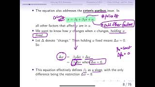 212 Ceteris Paribus assumption in Simple Linear Regression [upl. by Peedsaj]