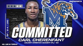 WATCH 3star SF Carl Cherenfant commits to Memphis [upl. by Cosenza284]