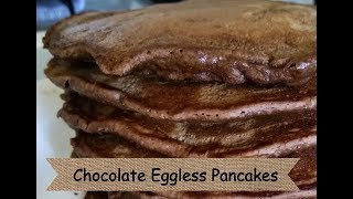 Eggless Chocolate Pancakes from Scratch  Jain recipe [upl. by Asial]