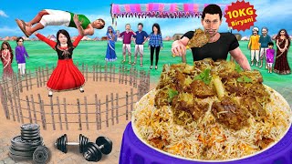 Buffet Food 10Kg Plate Unlimited Mutton Biryani Phealwan Challenge Hindi Kahaniya Moral Stories [upl. by Aamsa]