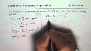 Find the Doubling Time of Exponential Growth [upl. by Accebber]