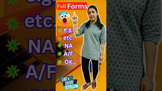 Full form of eg etc  OK  NA  DP AF english speaking practice Spoken englishenglish vocabs [upl. by Esadnac622]