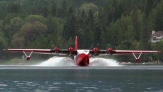 Martin JRM Mars quotHawaii Marsquot Water Bomber Approach and Landing [upl. by Nuavahs]