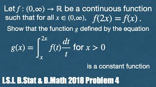 Indian Statistical Institute ISI BStatBMath 2018 Solution amp Discussion Problem 4 [upl. by Anamuj]