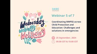 Coordinating MHPSS across child protection amp education Challenges  solutions in emergencies  WWW [upl. by Sorilda]