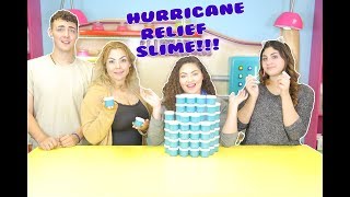 100 HURRICANE RELIEF SLIMES  super clear blue slime [upl. by Yahc]