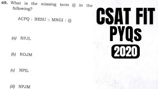 CSAT PYQ2020 What is the missing term  in the following ACPQBESU  MNGI [upl. by Viking]