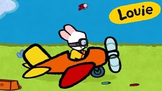 Aeroplane  Louie draw me an aeroplane  Learn to draw cartoon for children [upl. by Reniti628]