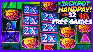 32 FREE GAMES  HIGH LIMIT PROWLING PANTHER  100 BETS HUGE JACKPOTS [upl. by Hopkins]