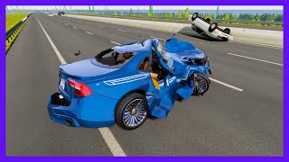 Autobahn CRASHES  extreme high speed accidents  BeamNG drive  The Sethioz Project [upl. by Notnirb774]